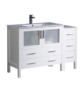 Fresca Torino 48" White Modern Bathroom Cabinets w/ Integrated Sink