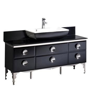 Fresca Moselle 59" Modern Glass Bathroom Cabinet w/ Top & Vessel Sink