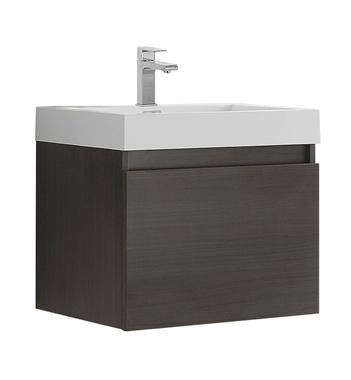 Fresca Nano 24" Gray Oak Modern Bathroom Cabinet w/ Integrated Sink