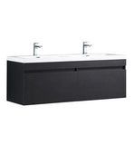 Fresca Largo 57" Black Modern Bathroom Cabinet w/ Integrated Sinks