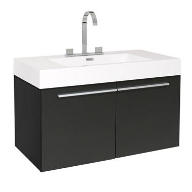 Fresca Vista 36" Black Modern Bathroom Cabinet w/ Integrated Sink