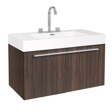 Fresca Vista 36" Walnut Modern Bathroom Cabinet w/ Integrated Sink
