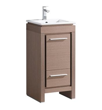 Fresca Allier 16" Gray Oak Modern Bathroom Cabinet w/ Sink