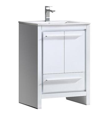 Fresca Allier 24" White Modern Bathroom Cabinet w/ Sink