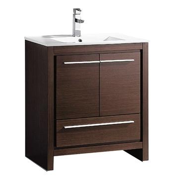 Fresca Allier 30" Wenge Brown Modern Bathroom Cabinet w/ Sink