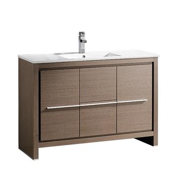 Fresca Allier 48" Gray Oak Modern Bathroom Cabinet w/ Sink