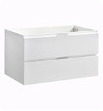 Fresca Valencia 36" Glossy White Wall Hung Modern Bathroom Cabinet 