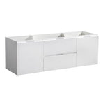 Fresca Valencia 48" Glossy White Wall Hung Single Sink Modern Bathroom Cabinet 