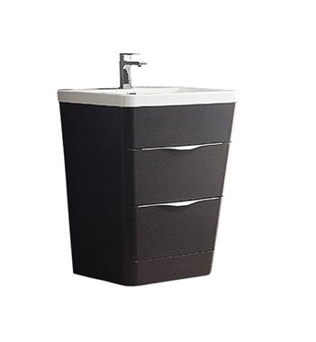 Fresca Milano 26" Chestnut Modern Bathroom Cabinet w/ Integrated Sink