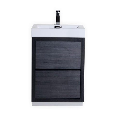 Bliss 24" Gray Oak Free Standing Modern Bathroom Vanity