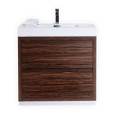 Bliss 36" Walnut Free Standing Modern Bathroom Vanity