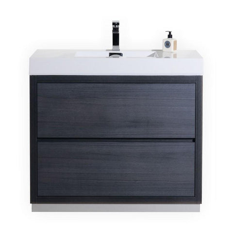 Bliss 40" Gray Oak Free Standing Modern Bathroom Vanity