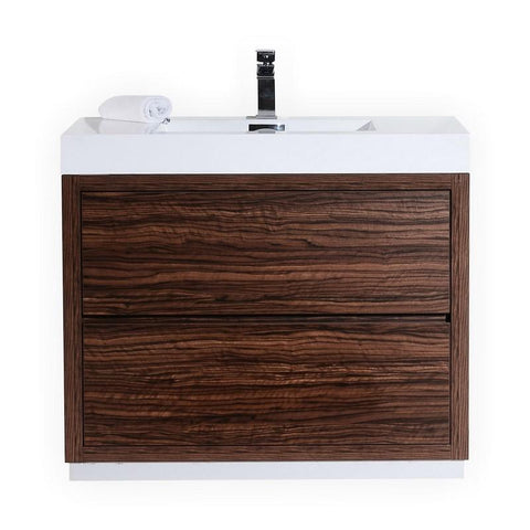 Bliss 40" Walnut Free Standing Modern Bathroom Vanity