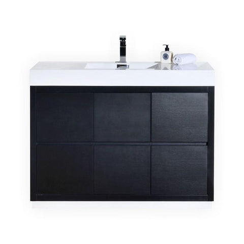 Bliss 48" Black Free Standing Modern Bathroom Vanity