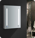 Fresca Tiempo 24" Wide x 30" Tall Bathroom Medicine Cabinet w/ LED Lighting & Defogger