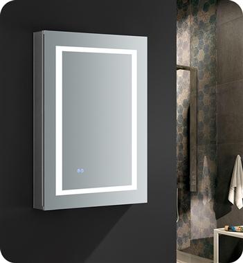 Fresca Spazio 24" Wide x 36" Tall Bathroom Medicine Cabinet w/ LED Lighting & Defogger