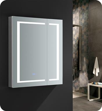 Fresca Spazio 30" Wide x 36" Tall Bathroom Medicine Cabinet w/ LED Lighting & Defogger