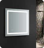 Fresca Santo 30" Wide x 30" Tall Bathroom Mirror w/ LED Lighting and Defogger