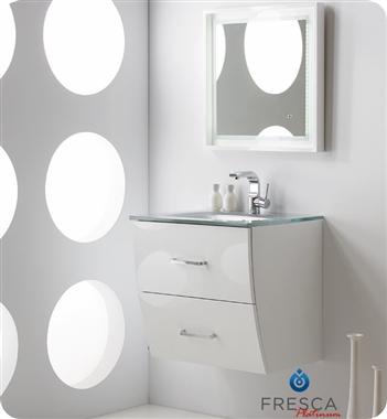 Fresca Platinum Wave 24" Glossy Black Modern Bathroom Vanity