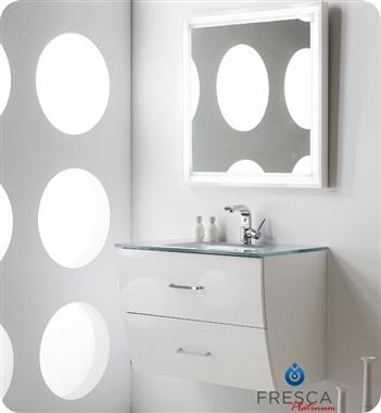 Fresca Platinum Wave 32" Glossy Black Modern Bathroom Vanity