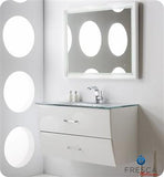 Fresca Platinum Wave 40" Glossy Black Modern Bathroom Vanity