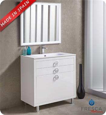 Fresca Platinum Due 36" Glossy Cobalt Bathroom Vanity