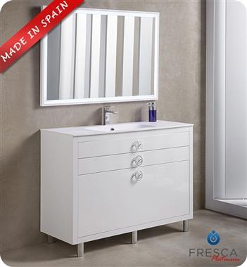 Fresca Platinum Due 48" Glossy Cobalt Bathroom Vanity