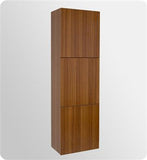 Fresca Teak Bathroom Linen Side Cabinet w/ 3 Large Storage Areas