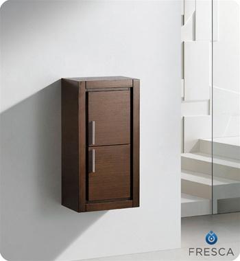 Fresca Allier Wenge Brown Bathroom Linen Side Cabinet w/ 2 Doors