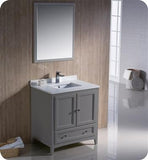 Fresca Oxford 30" Gray Traditional Bathroom Vanity