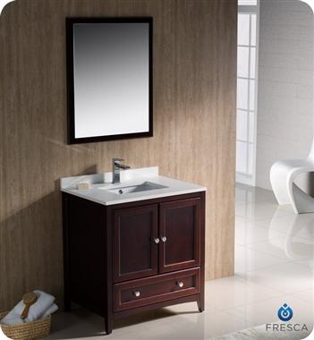 Fresca Oxford 30" Mahogany Traditional Bathroom Vanity