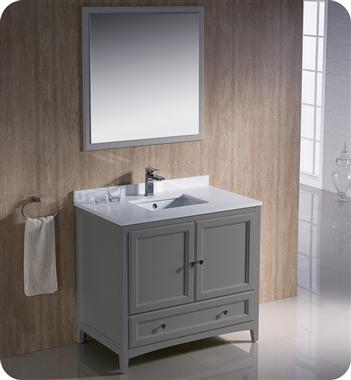 Fresca Oxford 36" Gray Traditional Bathroom Vanity