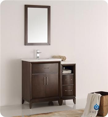 Fresca Cambridge 36" Antique Coffee Traditional Bathroom Vanity w/ Mirror