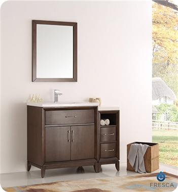 Fresca Cambridge 42" Antique Coffee Traditional Bathroom Vanity w/ Mirror