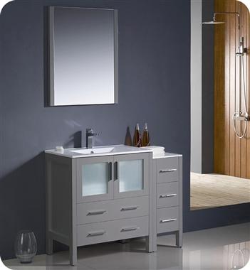 Fresca Torino 42" Gray Modern Bathroom Vanity w/ Side Cabinet & Integrated Sink