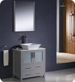 Fresca Torino 30" Gray Modern Bathroom Vanity w/ Vessel Sink