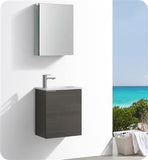 Fresca Valencia 20" Gray Oak Wall Hung Modern Bathroom Vanity w/ Medicine Cabinet