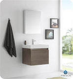 Fresca Nano 24" Gray Oak Modern Bathroom Vanity w/ Medicine Cabinet