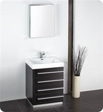 Fresca Livello 24" Black Modern Bathroom Vanity w/ Medicine Cabinet