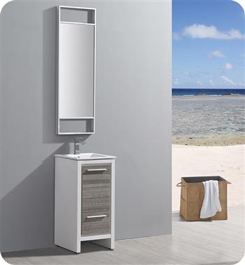 Fresca Allier Rio 16" Ash Gray Modern Bathroom Vanity w/ Mirror