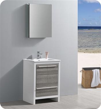 Fresca Allier Rio 24" Ash Gray Modern Bathroom Vanity w/ Medicine Cabinet