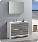 Fresca Allier Rio 48" Ash Gray Single Sink Modern Bathroom Vanity w/ Medicine Cabinet