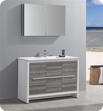 Fresca Allier Rio 48" Ash Gray Single Sink Modern Bathroom Vanity w/ Medicine Cabinet