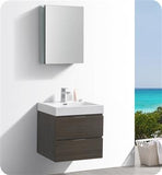 Fresca Valencia 24" Gray Oak Wall Hung Modern Bathroom Vanity w/ Medicine Cabinet