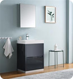 Fresca Valencia 24" Dark Slate Gray Free Standing Modern Bathroom Vanity w/ Medicine Cabinet