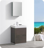 Fresca Valencia 24" Gray Oak Free Standing Modern Bathroom Vanity w/ Medicine Cabinet