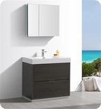 Fresca Valencia 36" Gray Oak Free Standing Modern Bathroom Vanity w/ Medicine Cabinet