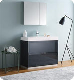 Fresca Valencia 42" Dark Slate Gray Free Standing Modern Bathroom Vanity w/ Medicine Cabinet