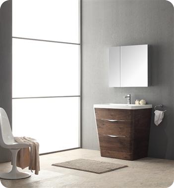Fresca Milano 32" Rosewood Modern Bathroom Vanity w/ Medicine Cabinet