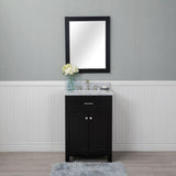 Norwalk 24 in. Single Bathroom Vanity in Espresso with Carrera Marble Top and Mirror